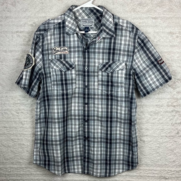 MARC ECKO Plaid Button Up Don't Tread On Me Shirt Large - Picture 1 of 16